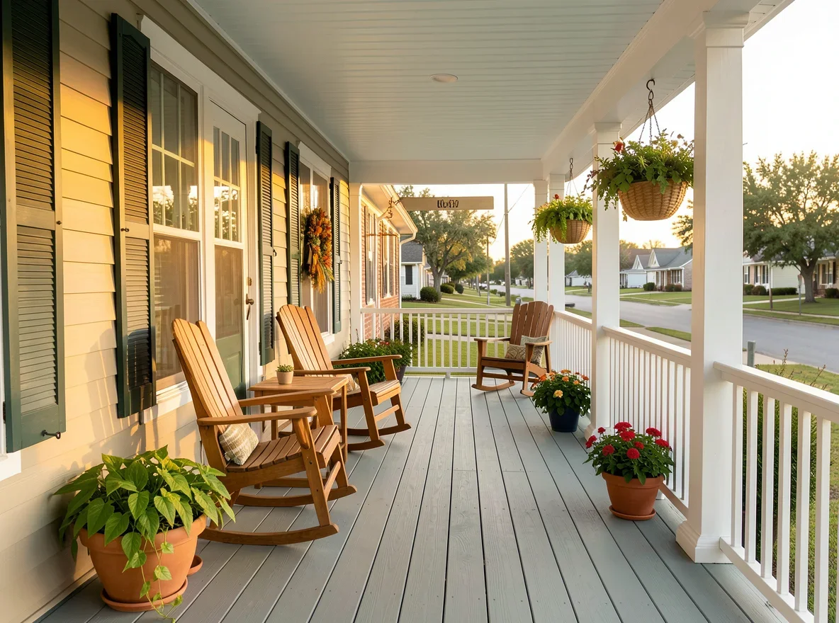 Inviting front porch in Brenham