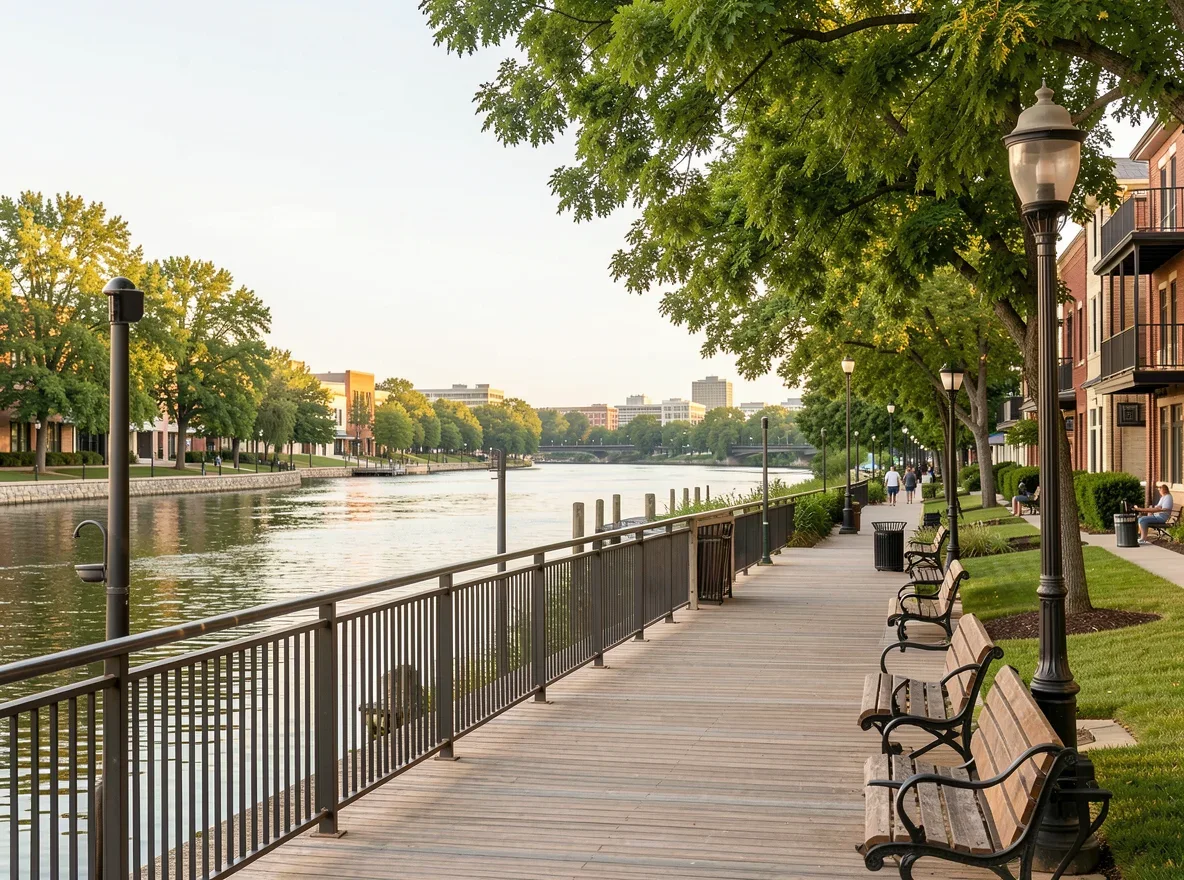 Illinois River waterfront in Peoria