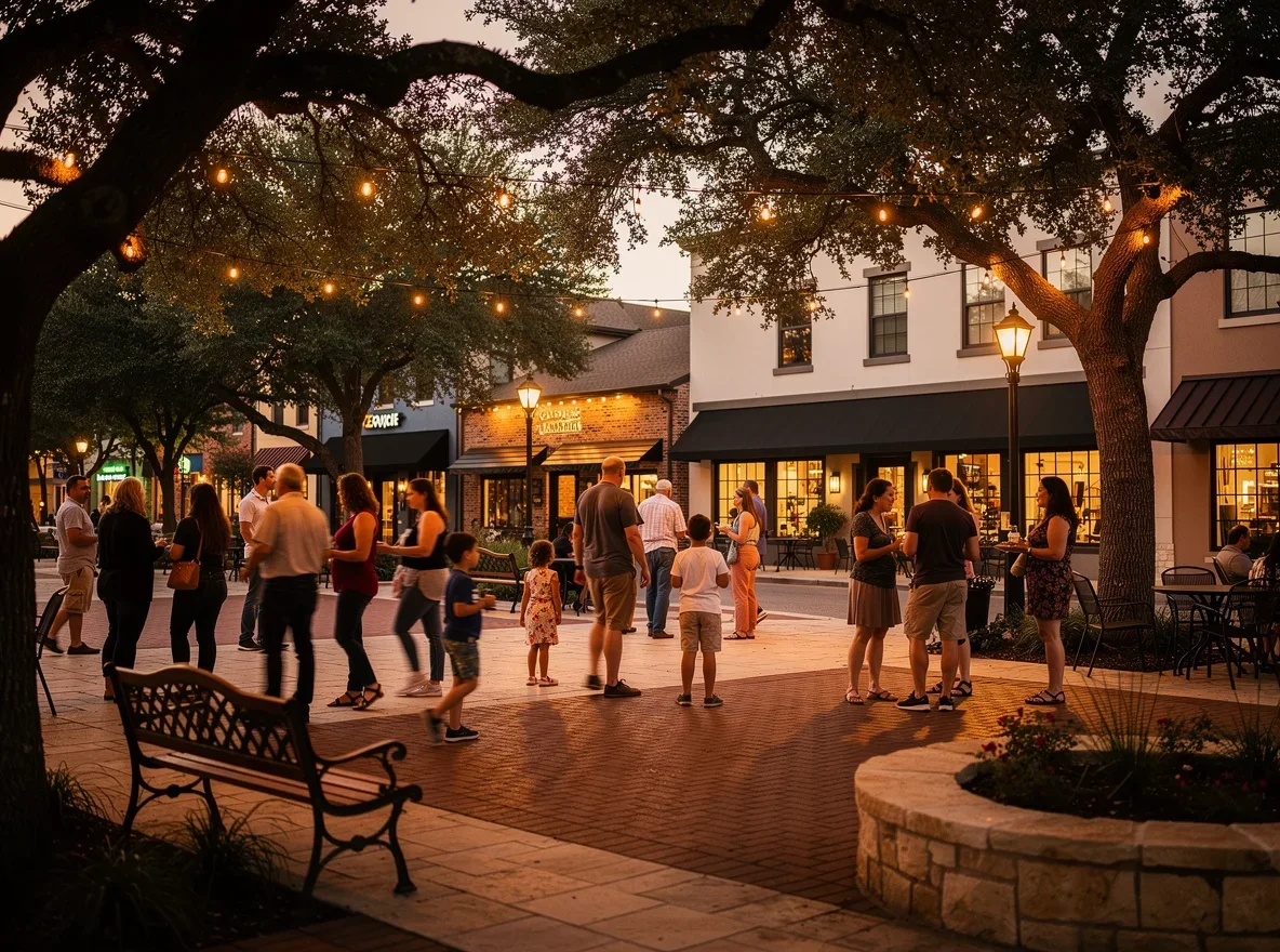 Neighborhood lifestyle scene in San Antonio, Texas
