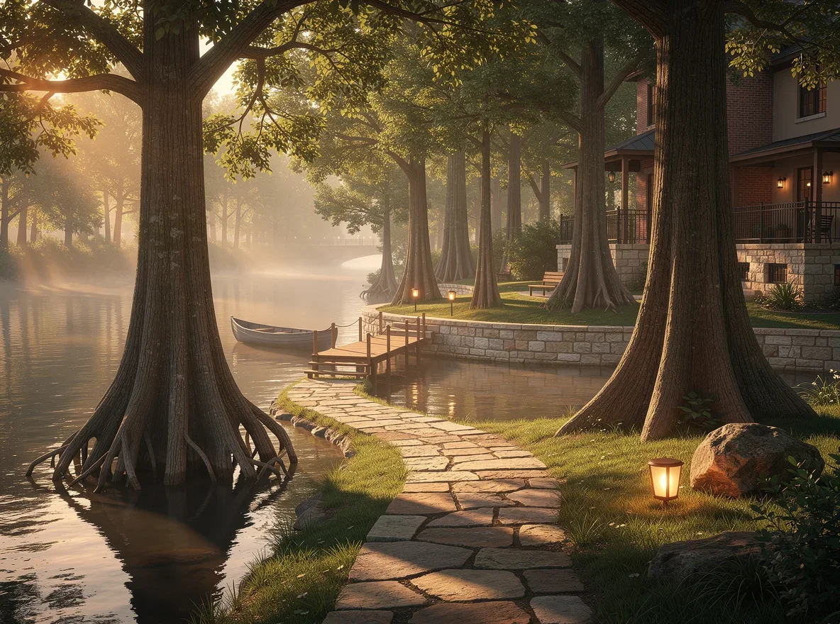 Lush river walkway and greenery in San Antonio