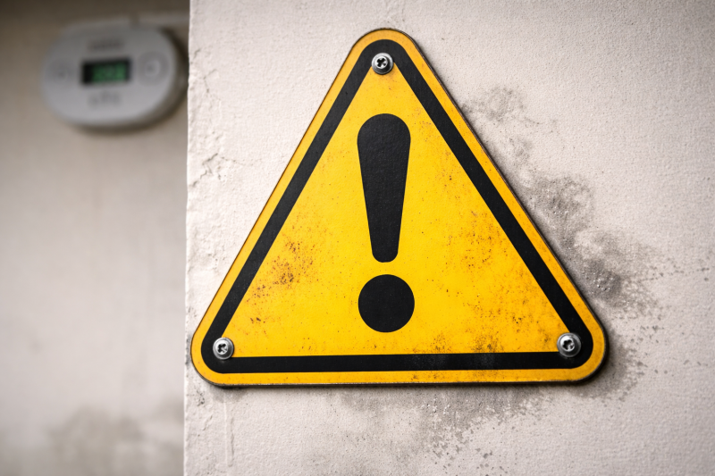 Warning image regarding carbon monoxide poisoning