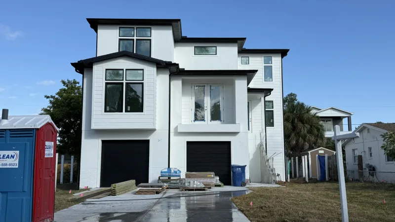 New elevated home under construction in Shore Acres, St. Petersburg (2025)
