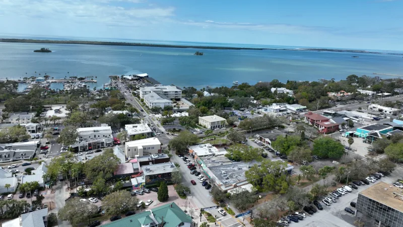 Drone photo downtowntown dunedin
