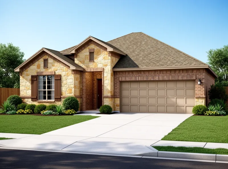 San Antonio home exterior with tidy landscaping