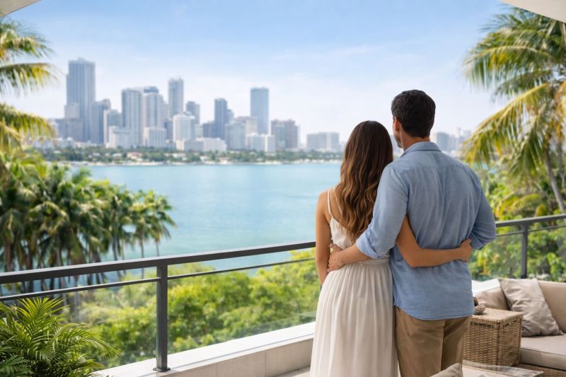 Tree-lined street and classic homes in Miami Shores