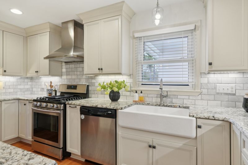 Updated kitchen with open layout in South Charlotte ranch home