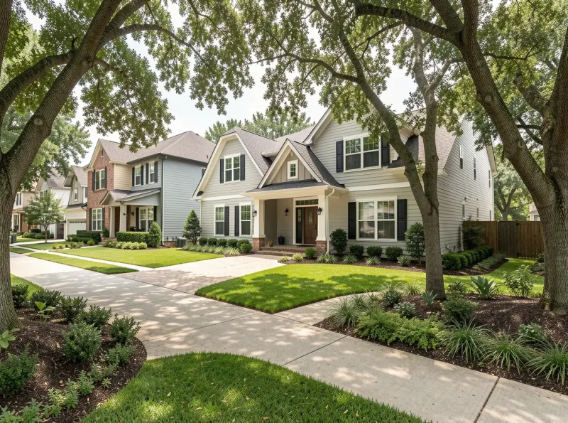 Inner Loop Houston homes on a residential street