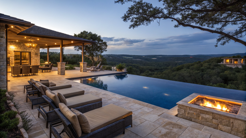 Modern luxury home exterior in Austin and Leander area