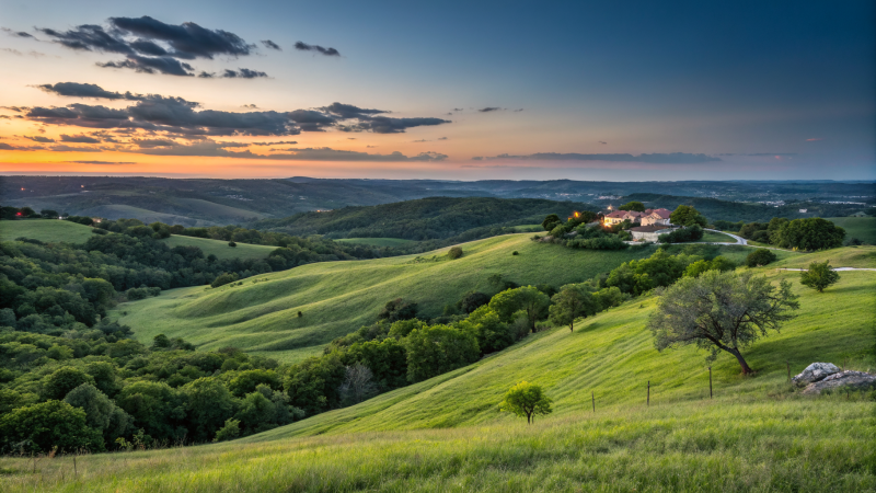 Luxury neighborhood streets and homes in Leander, Texas
