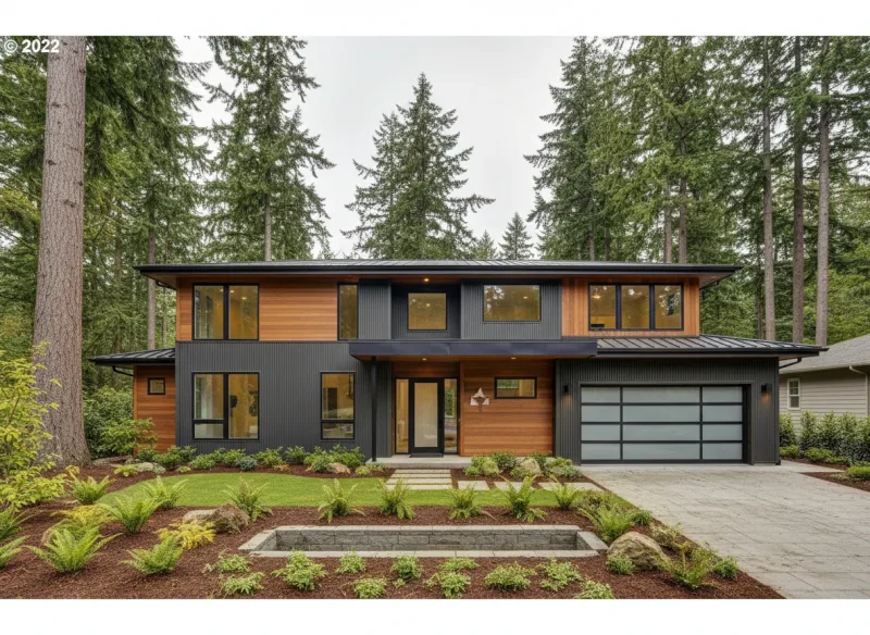 Modern Pacific Northwest home exterior in Sammamish