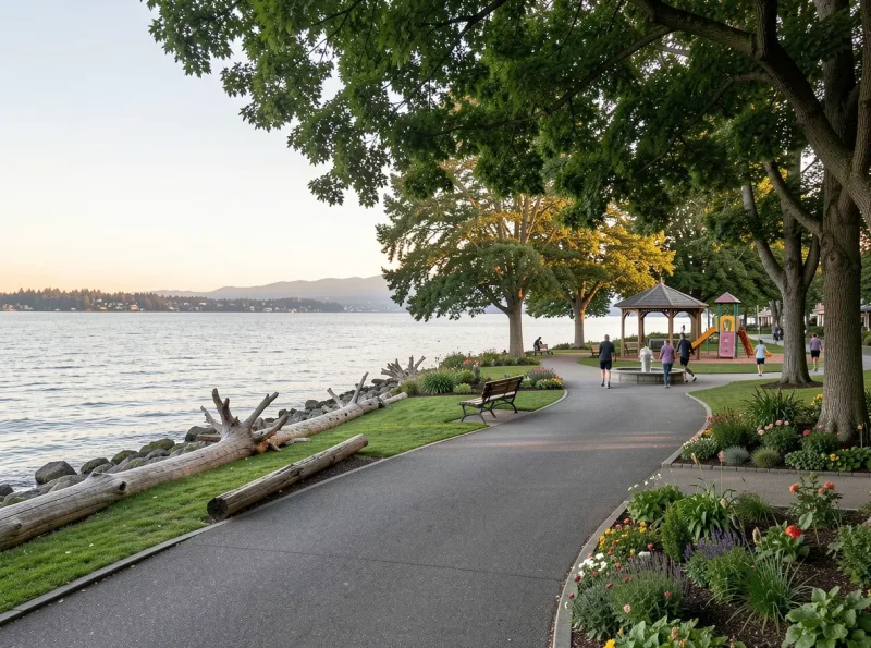 Outdoor recreation along the West Seattle waterfront