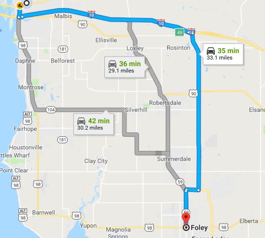Foley Commute Map