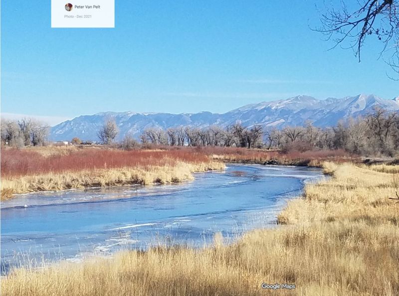 View of the Rio Grande River with Blanca in the background