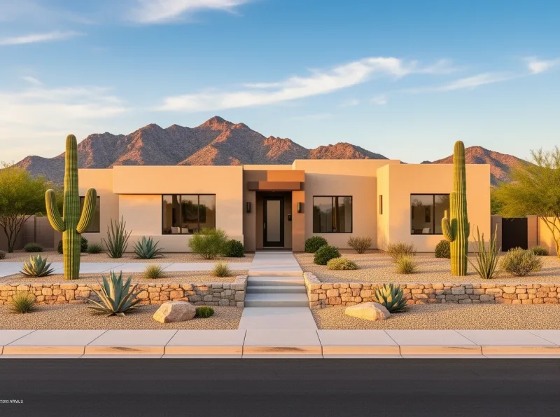 Southwestern home exterior with desert landscaping in Queen Creek, Arizona