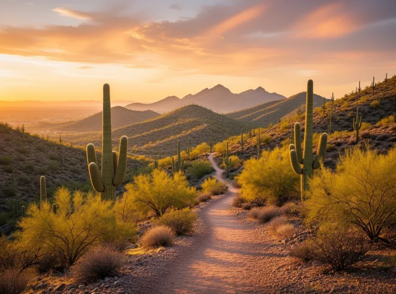 Desert foothills and open sky near Queen Creek, Arizona