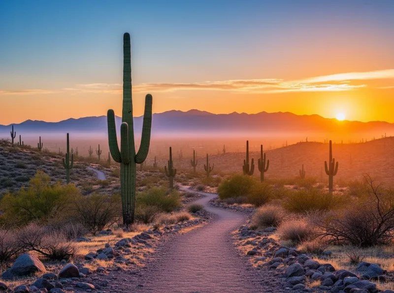 Sonoran Desert sunset near Gilbert, Arizona
