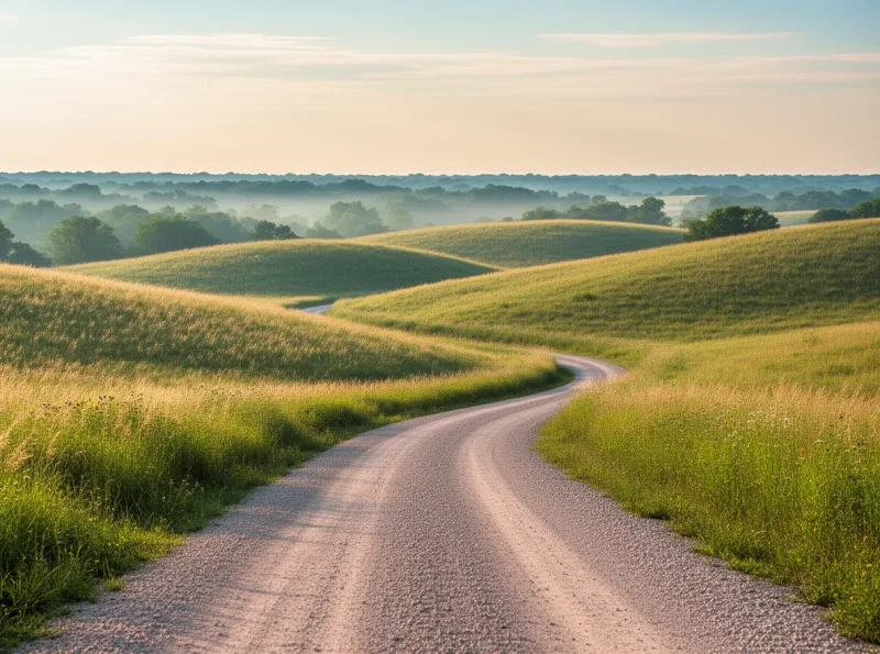 Rolling prairie landscape near Osage City, Kansas
