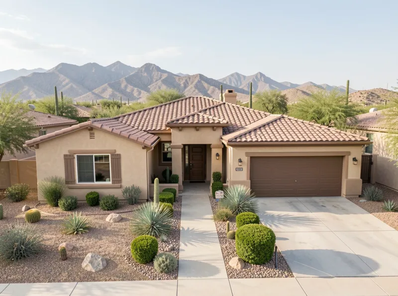 Southwest-style home with desert landscaping in Ahwatukee