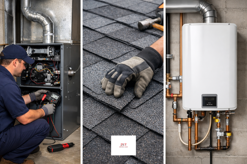HVAC system, roof replacement, and water heater - major home expenses