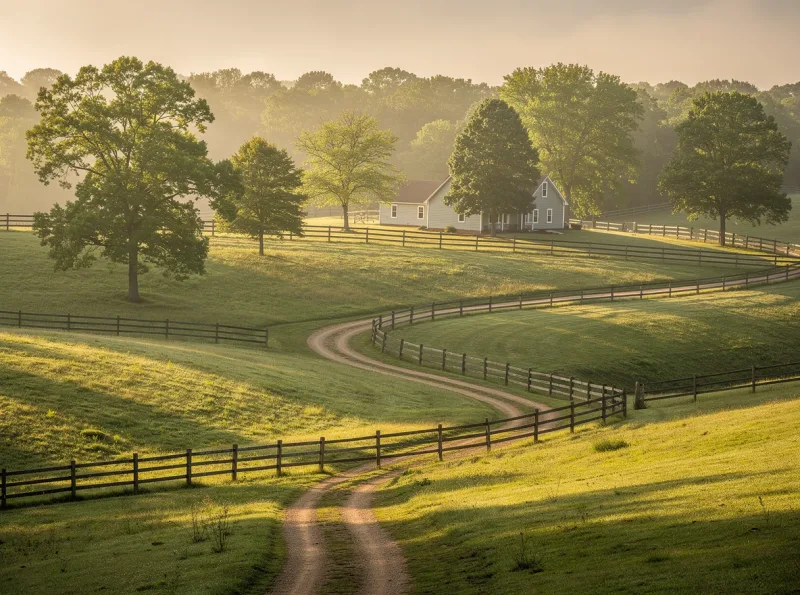 Rolling hills and countryside scenery near Franklin, Tennessee