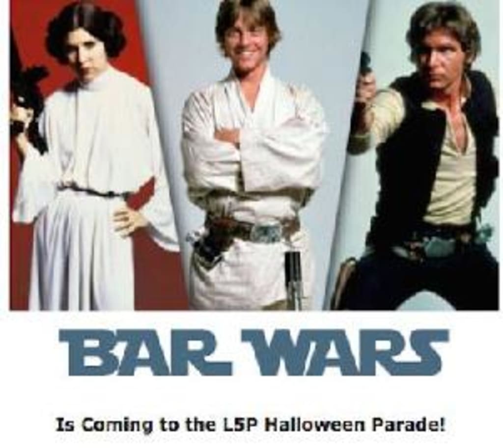 Food & Fund Drives: Annual Halloween Parade Party with a Purpose inception-app-prod/ZTVjMTBhZjMtMDA5NC00YjFmLWFmNGEtMjJiZGQ0NTYwODVl/content/2016/10/barwars.jpg