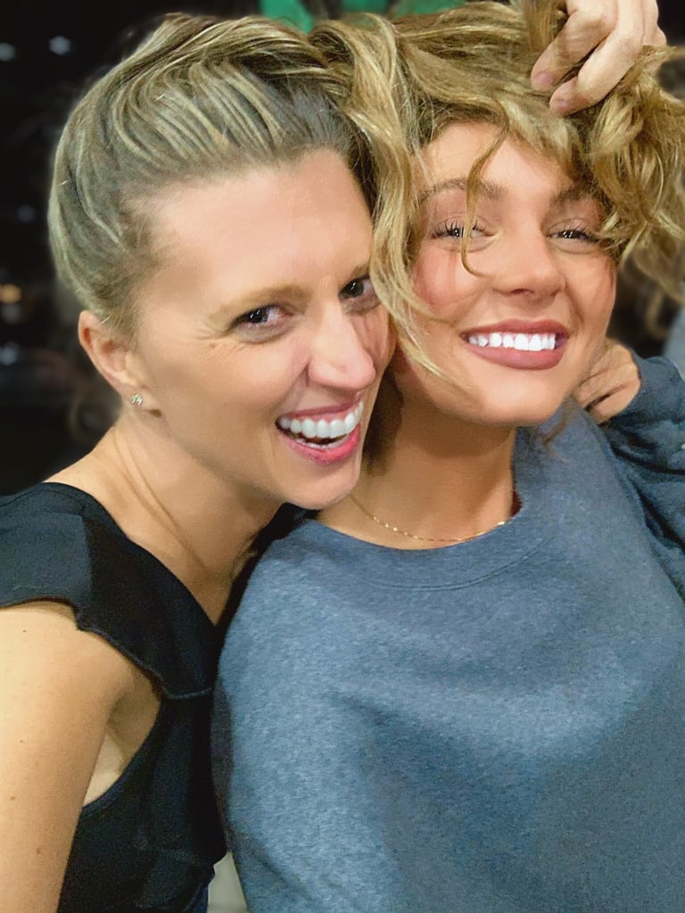 Steavy Carter laughing with her daughter — warm, joyful family moment.