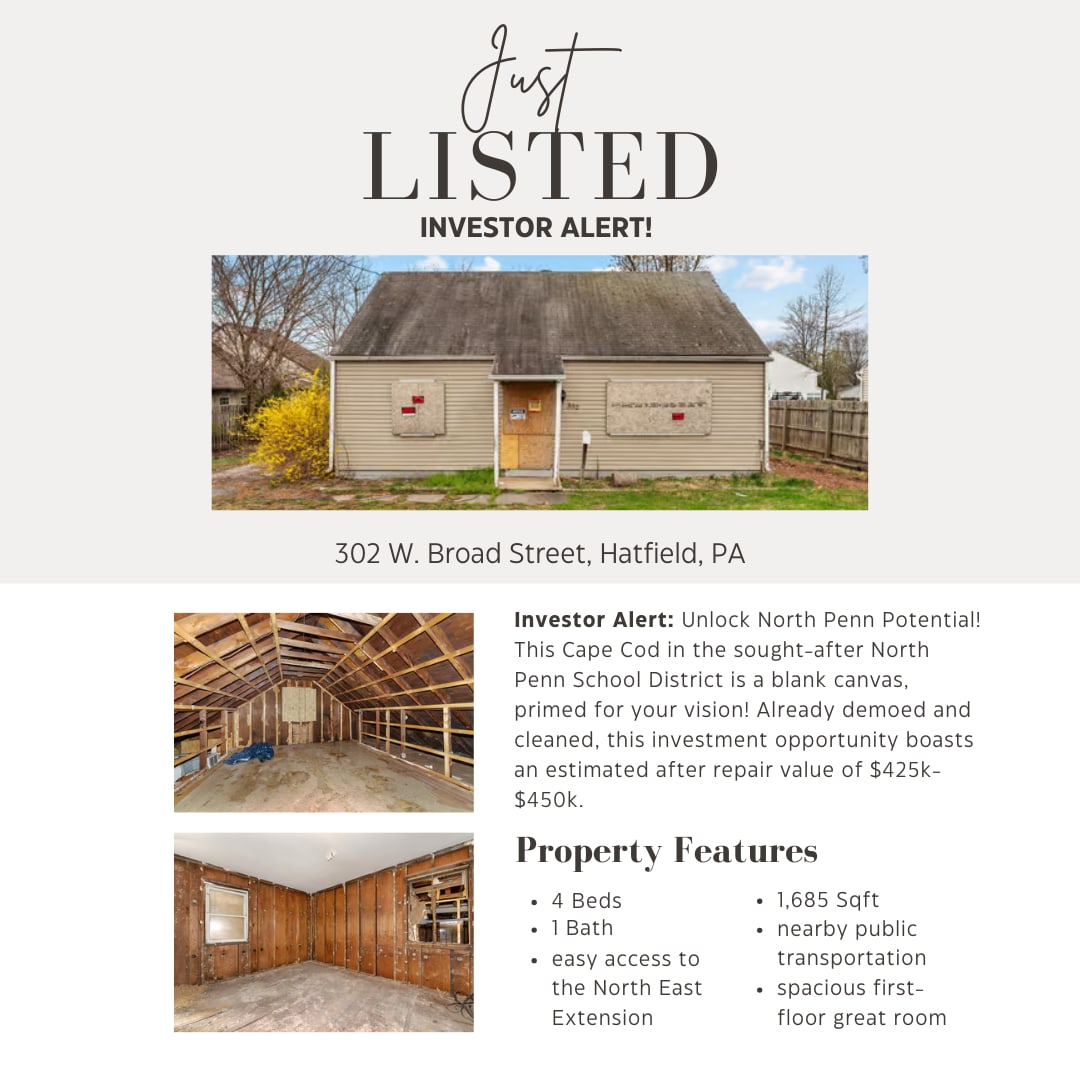 JUST LISTED! Investor Alert: 302 W Broad Street, Hatfield, PA 19440 inception-app-prod/MDg3ZWU4OGQtYmNiMi00MmE4LWEwNjAtOTQyOWNjNDY4ZDNk/content/2025/04/a1e4ab27a970f44fdc72c2669d8cb2d86b2554d1.png