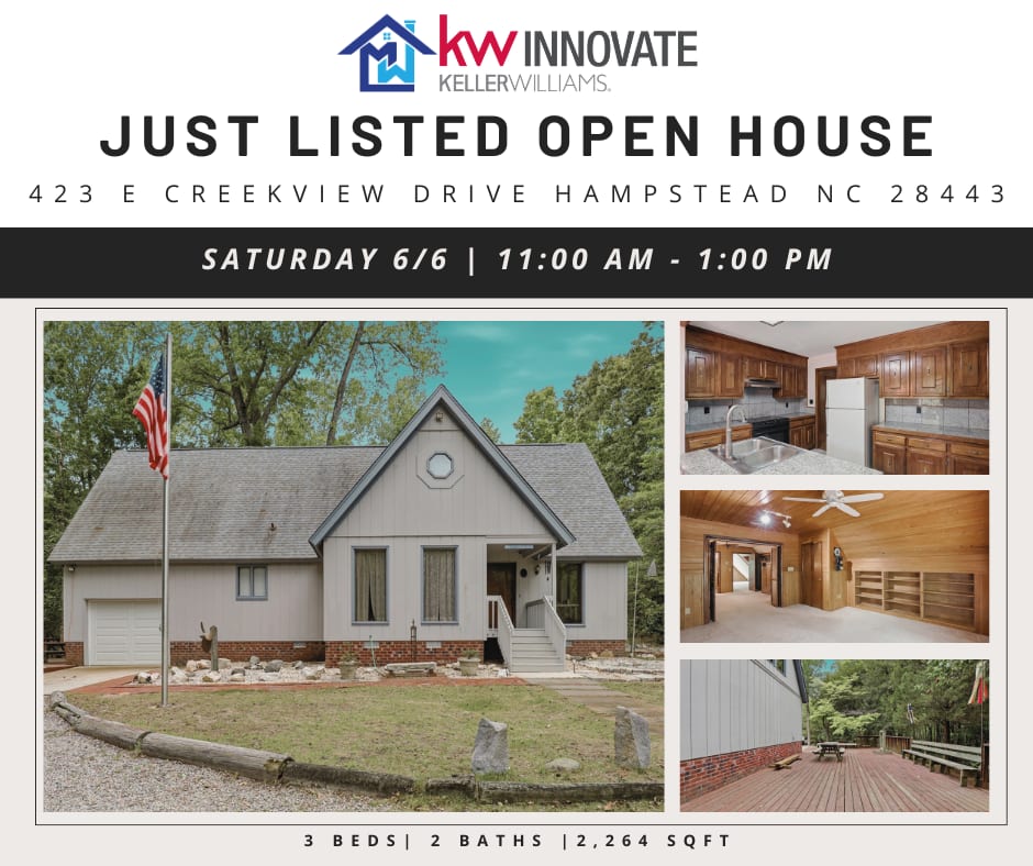 Just Listed + Open House 423 E Creekview Drive in Hampstead, NC! inception-app-prod/MDg3ZWU4OGQtYmNiMi00MmE4LWEwNjAtOTQyOWNjNDY4ZDNk/content/2026/05/79973f52b203781aee5543e97788554580d03cc7.png