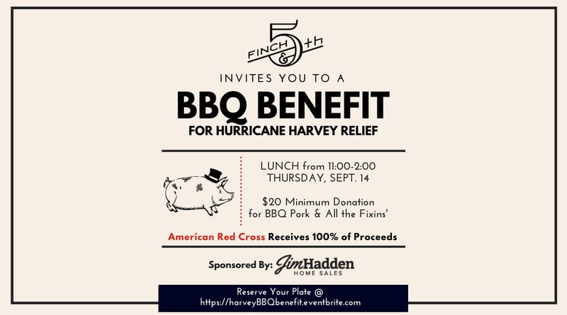 Join Us! BBQ Benefit for Harvey Relief inception-app-prod/MWFhZDViNTItNThjOC00MDNkLWJiZTgtMjk0ZDJjNGIwNTEx/content/2017/09/finch&fifth_BBQ_graphic.png