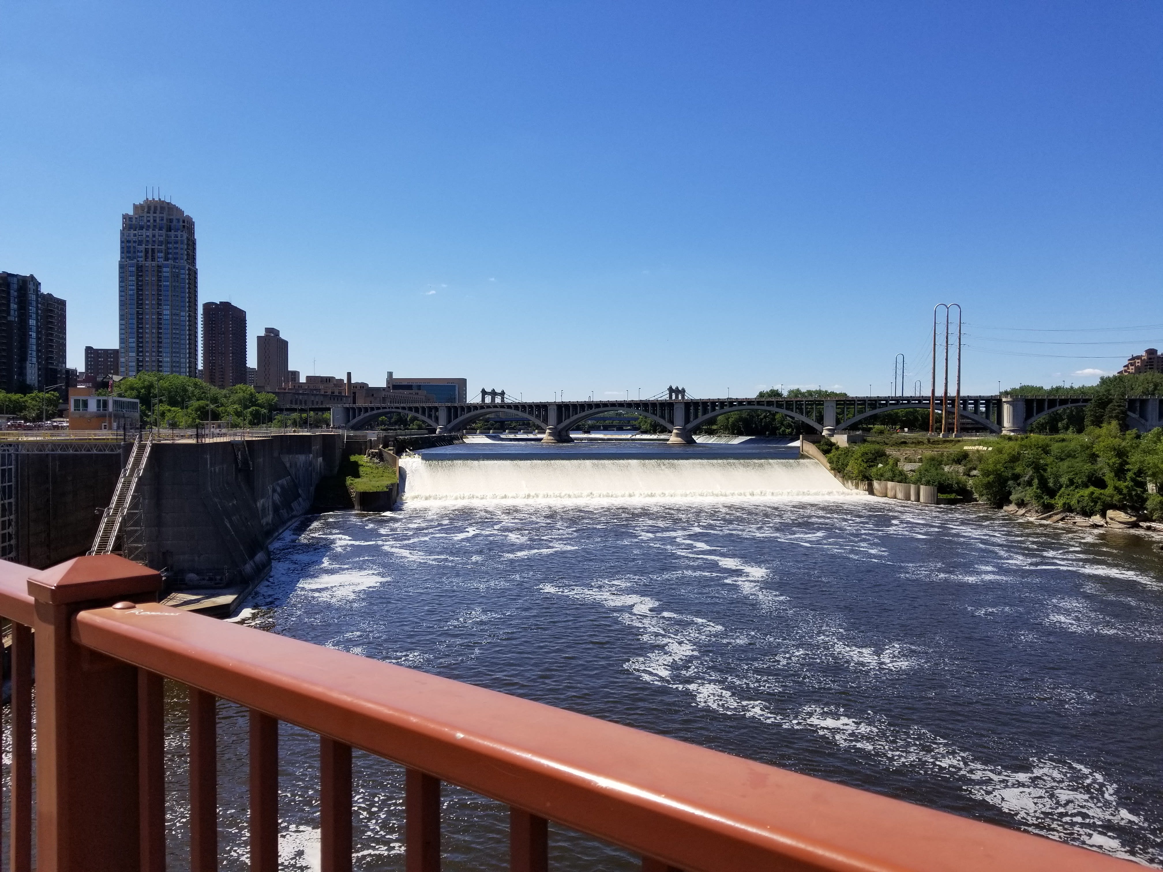 Minneapolis Homes For Sale St Anthony Falls from the stone arch bridge