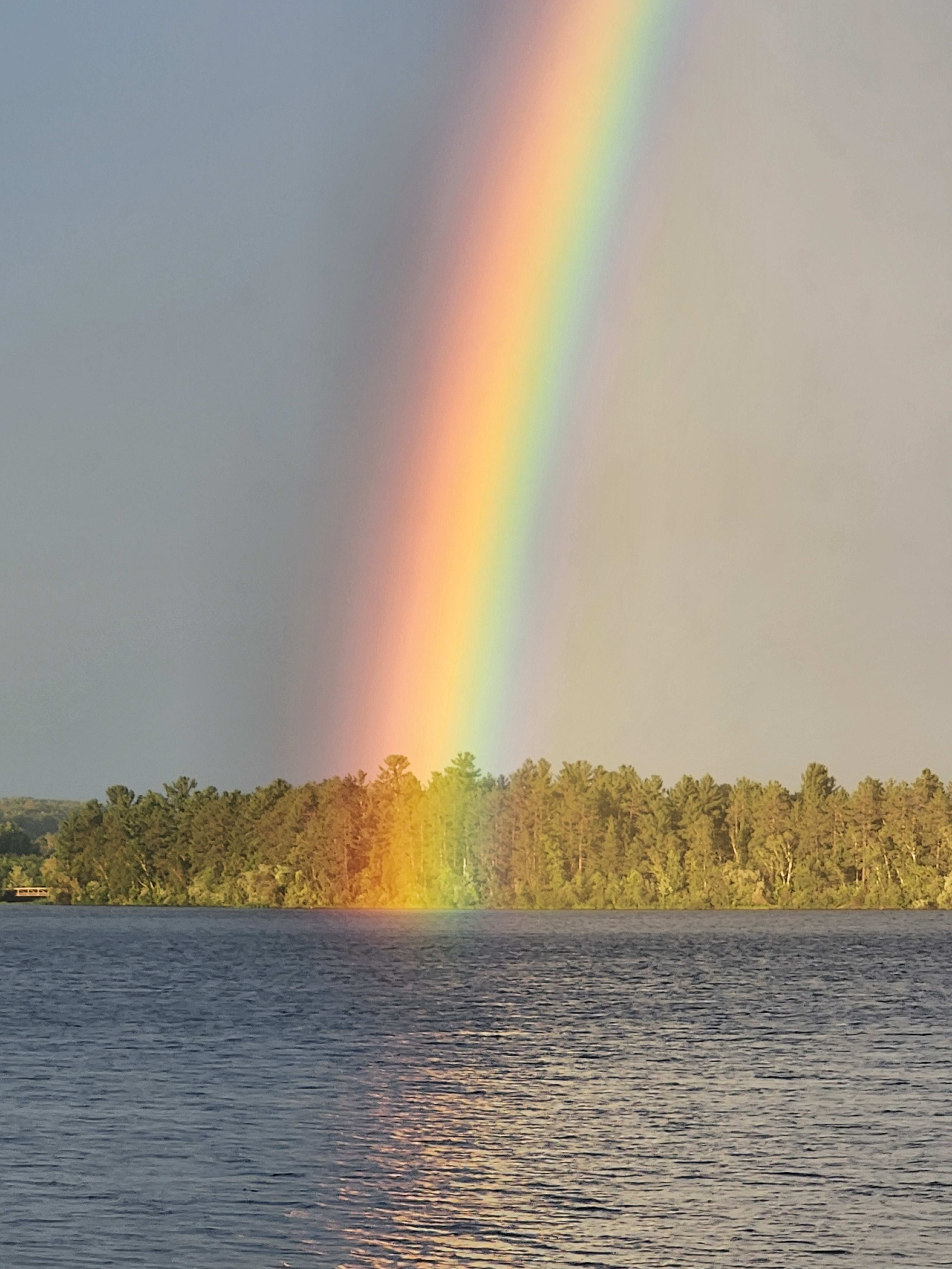 Lake homes up I-35 rainbow over moosehead lake