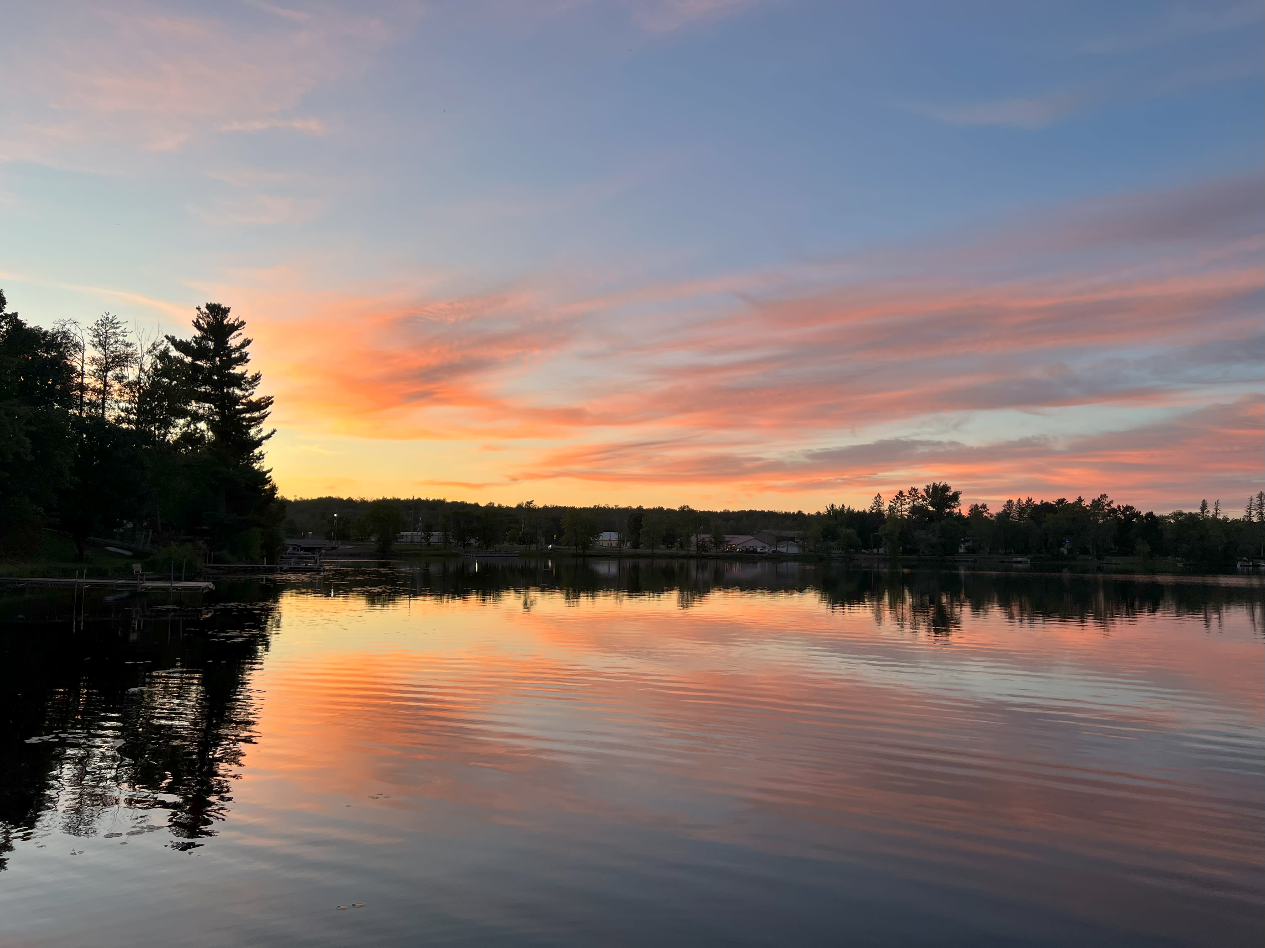 Lake homes up I-35 Sunset over Moosehead Lake