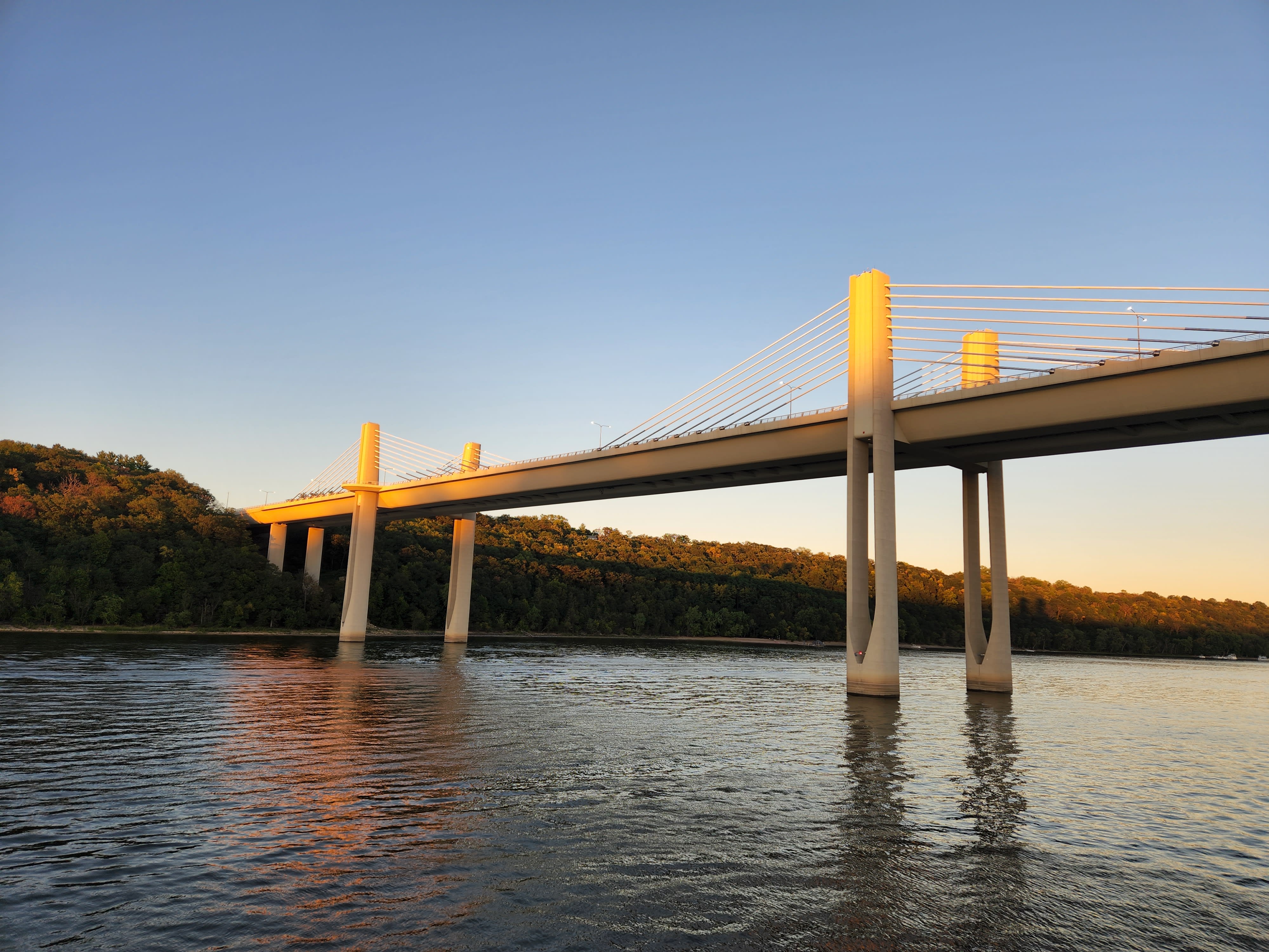New Stillwater St Croix river crossing at sunset