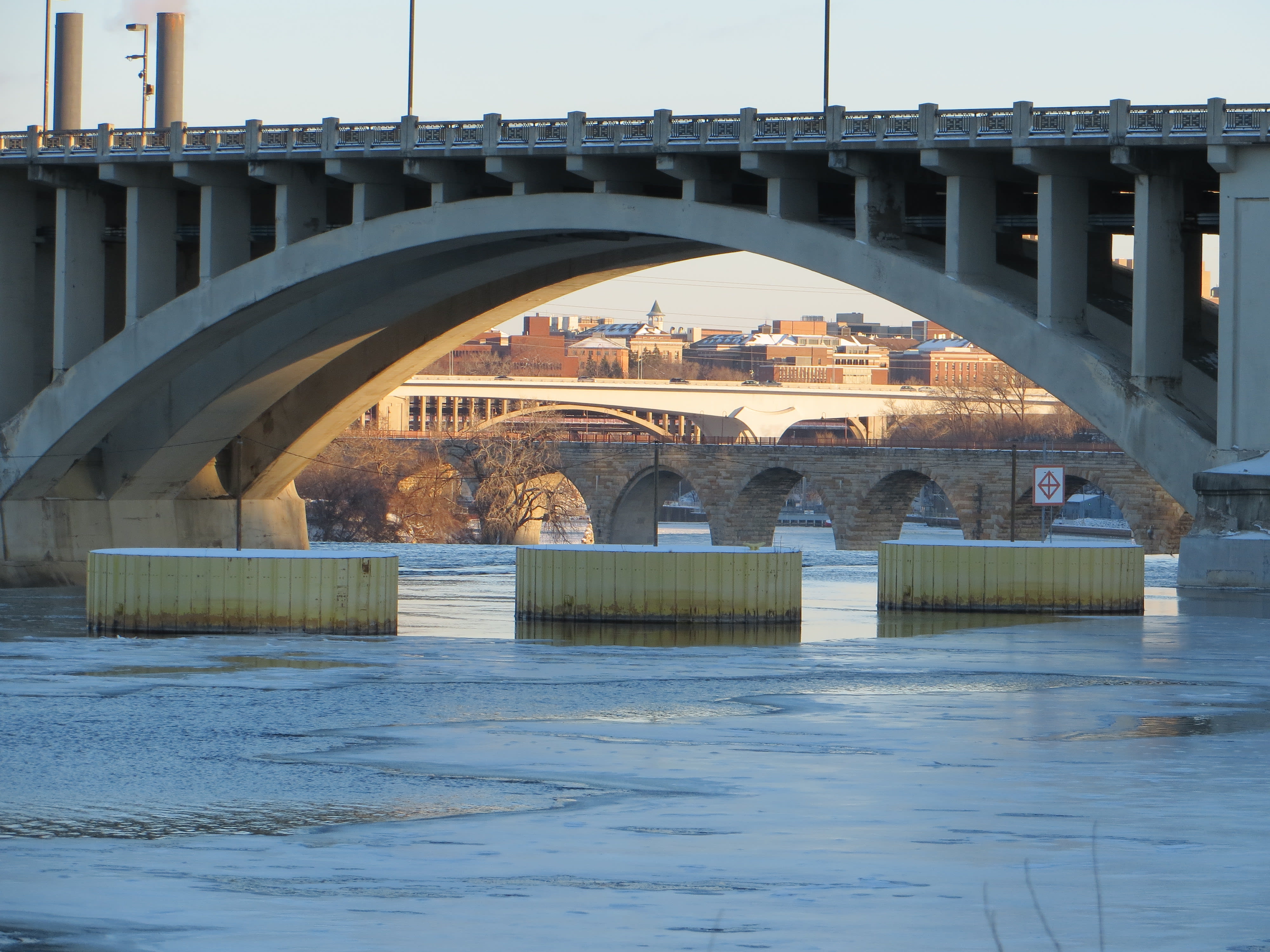 Mississippi river bridges in Minneapolis