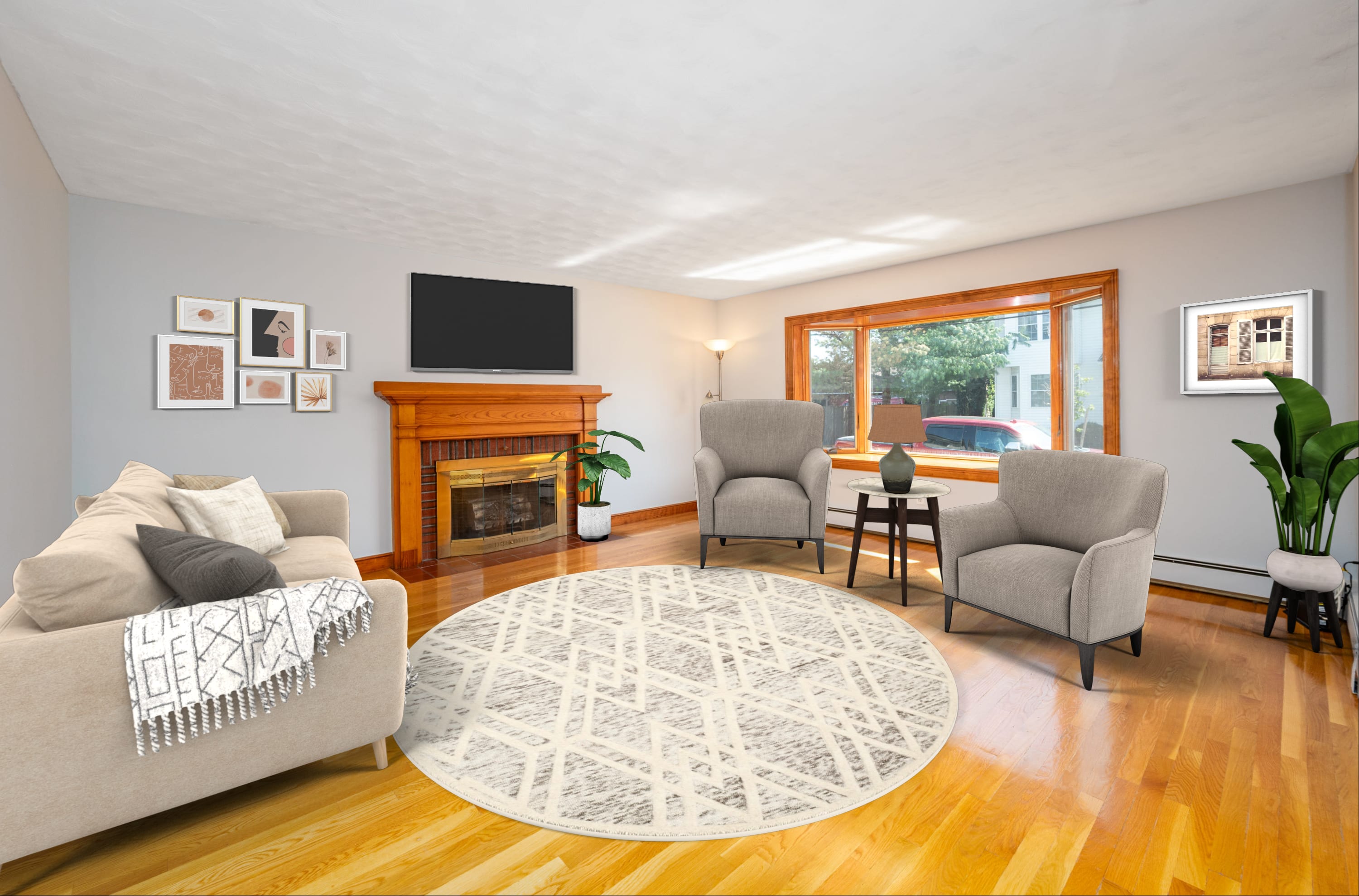 living room (virtually staged)