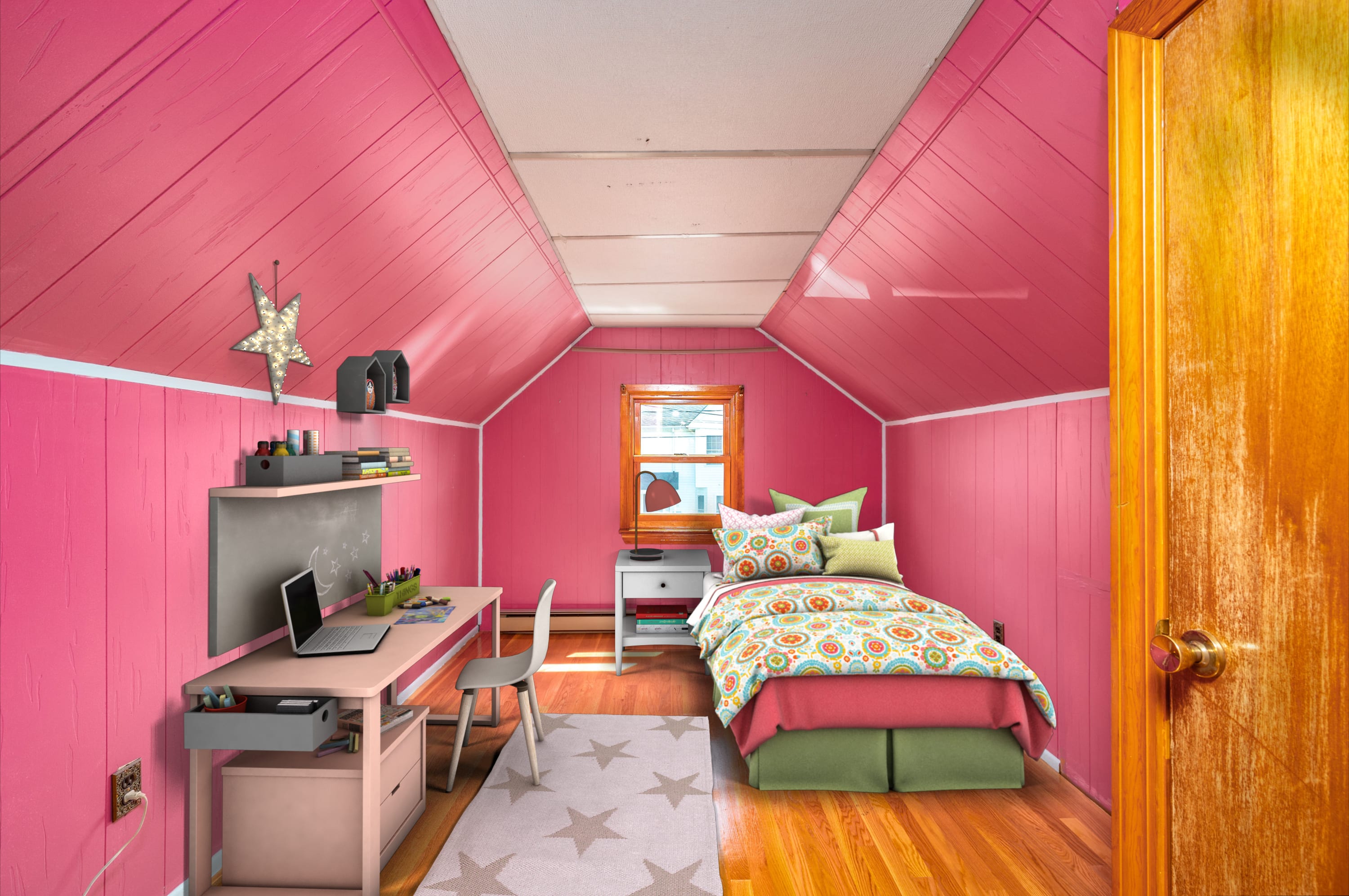 second floor bedroom 3 (captured, virtually staged)