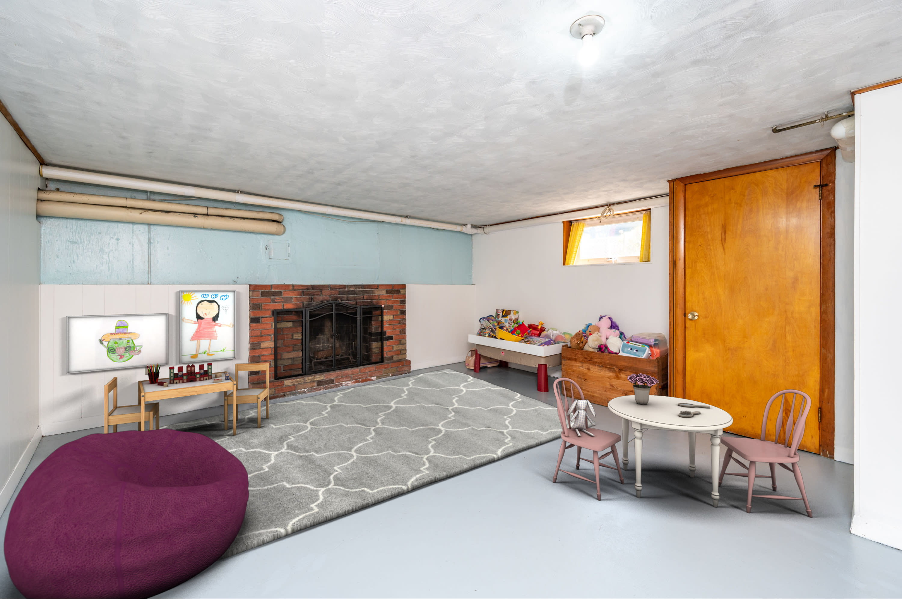 finished basement (virtually staged)