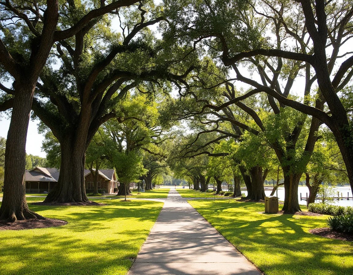Landscaped park in Bellaire, Texas