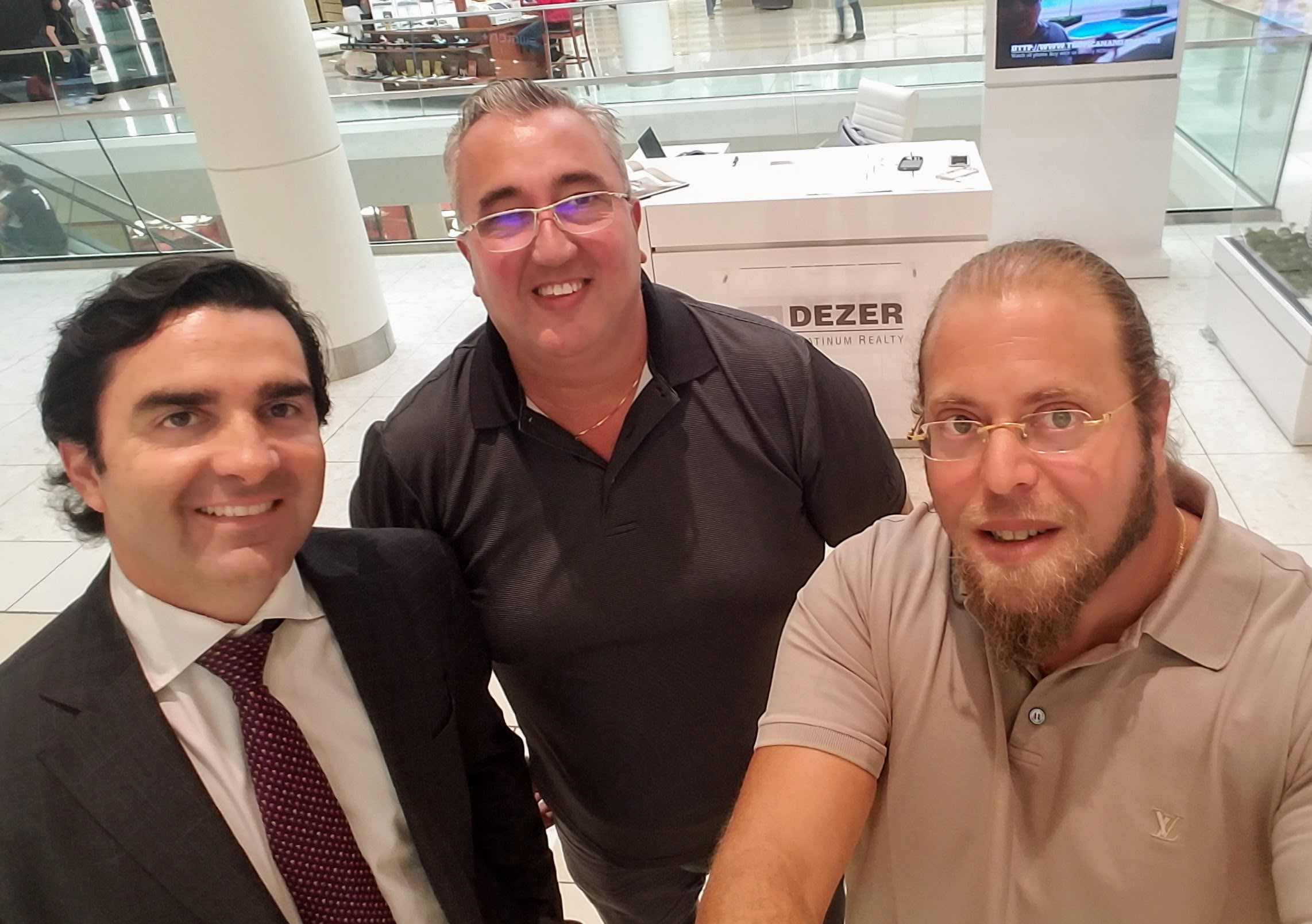 Fernando with Gil Dezer and Sebastian Tettamanti. To visit Bentley Residences model call +1(786) 505-4007