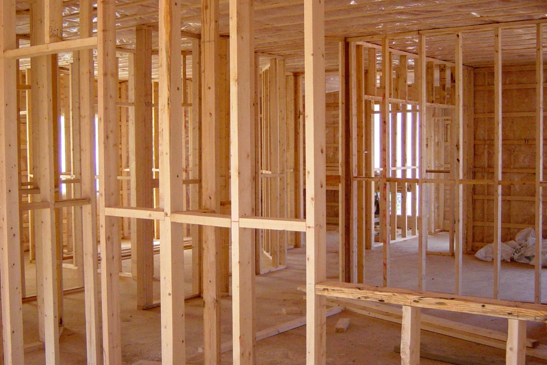 Raw housing construction 2x4's