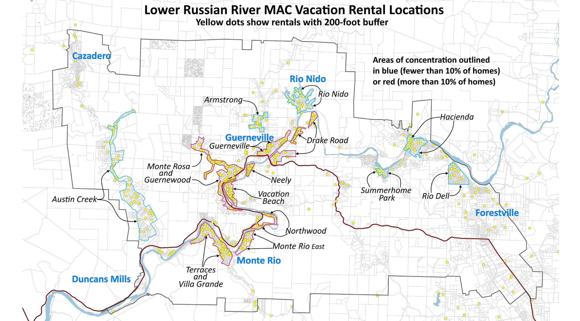 Russian River Puts In Place New Cap On Vacation Rentals