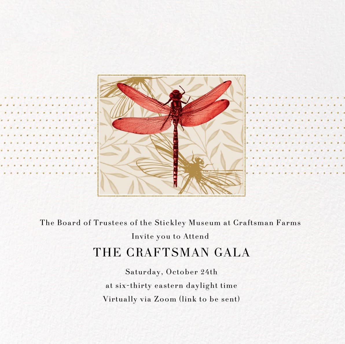 Stickley Museum 2020 Gala Invitation