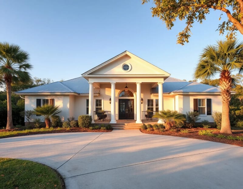 Coastal style home exterior in Saint Augustine