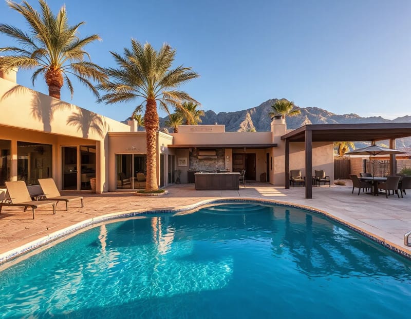Desert home pool patio in Cathedral City