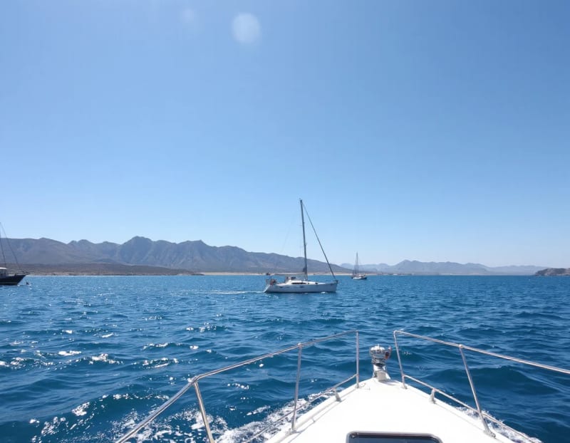 People-free boating view on the Sea of Cortez near San Carlos