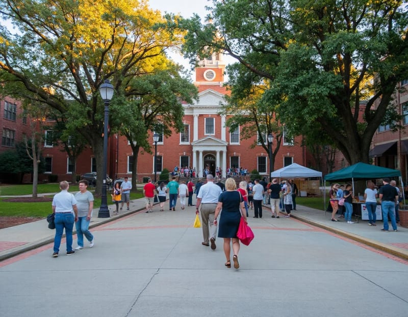Historic courthouse square in Athens, Alabama