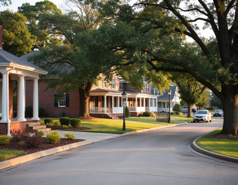 Brick homes in an Athens, Alabama neighborhood