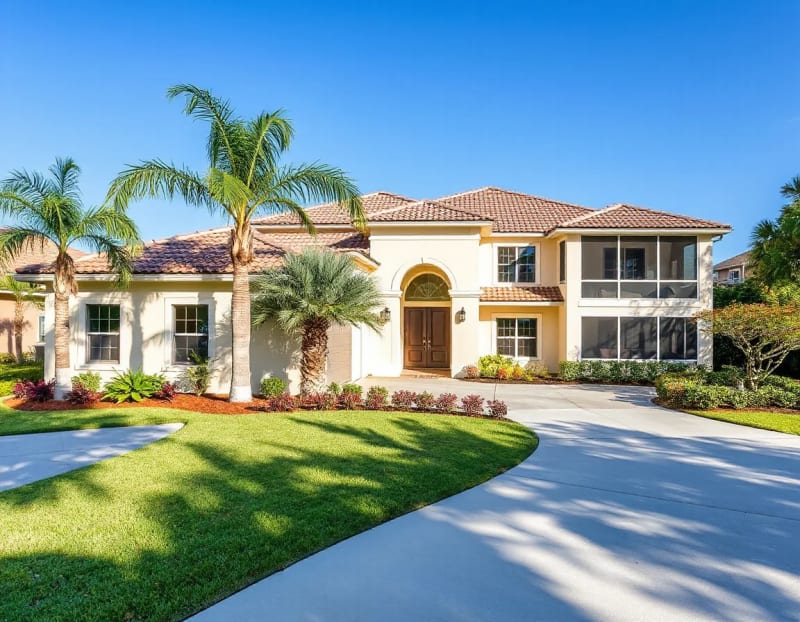Contemporary Palm Coast home with Florida landscaping