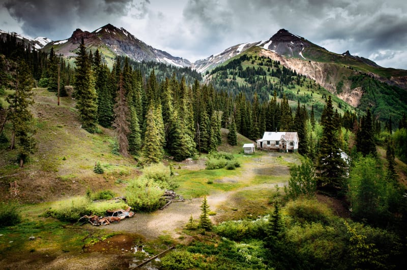 Mountain home among the pines near Silverton, Colorado