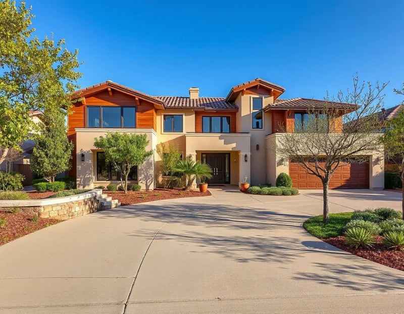 Contemporary coastal home exterior in Del Mar